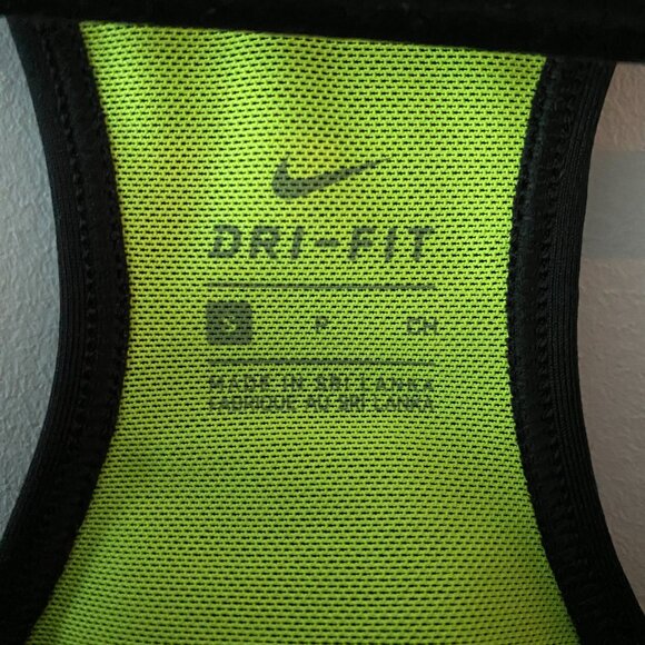 NIKE Pro Sports Bra Black with Neon Yellow Size S - Picture 3 of 3